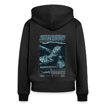 Crocodile chinois lézard Shinisaurus crocodilurus - Sweat à capuche zippé Premium bio Femme - noir - Dos - Julia (174cm)