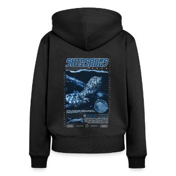 Crocodile chinois lézard Shinisaurus crocodilurus - Sweat à capuche zippé Premium bio Femme - noir - Dos - Julia (174cm)