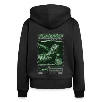 Crocodile chinois lézard Shinisaurus crocodilurus - Sweat à capuche zippé Premium bio Femme - noir - Dos - Julia (174cm)