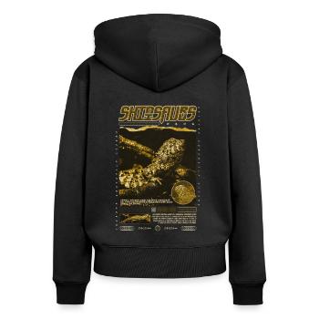 Crocodile chinois lézard Shinisaurus crocodilurus - Sweat à capuche zippé Premium bio Femme - noir - Dos - Julia (174cm)