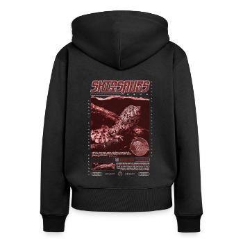 Crocodile chinois lézard Shinisaurus crocodilurus - Sweat à capuche zippé Premium bio Femme - noir - Dos - Julia (174cm)