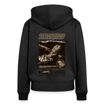 Crocodile chinois lézard Shinisaurus crocodilurus - Sweat à capuche zippé Premium bio Femme - noir - Dos - Julia (174cm)