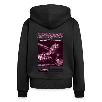 Crocodile chinois lézard Shinisaurus crocodilurus - Sweat à capuche zippé Premium bio Femme - noir - Dos - Julia (174cm)