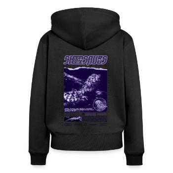 Crocodile chinois lézard Shinisaurus crocodilurus - Sweat à capuche zippé Premium bio Femme - noir - Dos - Julia (174cm)