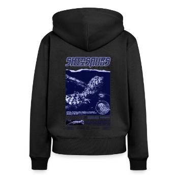 Crocodile chinois lézard Shinisaurus crocodilurus - Sweat à capuche zippé Premium bio Femme - noir - Dos - Julia (174cm)