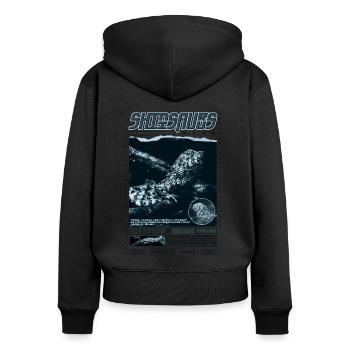 Crocodile chinois lézard Shinisaurus crocodilurus - Sweat à capuche zippé Premium bio Femme - noir - Dos - Julia (174cm)