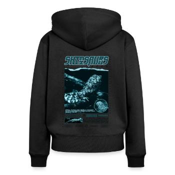 Crocodile chinois lézard Shinisaurus crocodilurus - Sweat à capuche zippé Premium bio Femme - noir - Dos - Julia (174cm)