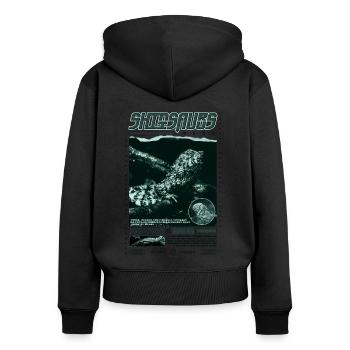 Crocodile chinois lézard Shinisaurus crocodilurus - Sweat à capuche zippé Premium bio Femme - noir - Dos - Julia (174cm)