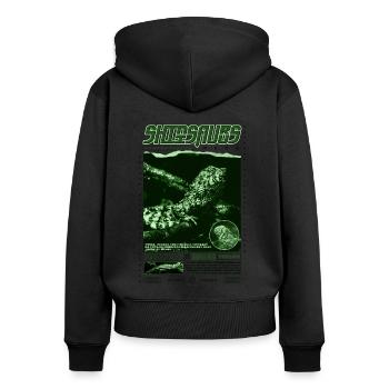 Crocodile chinois lézard Shinisaurus crocodilurus - Sweat à capuche zippé Premium bio Femme - noir - Dos - Julia (174cm)