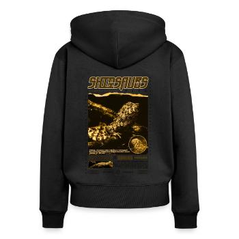 Crocodile chinois lézard Shinisaurus crocodilurus - Sweat à capuche zippé Premium bio Femme - noir - Dos - Julia (174cm)