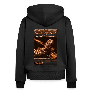 Crocodile chinois lézard Shinisaurus crocodilurus - Sweat à capuche zippé Premium bio Femme - noir - Dos - Julia (174cm)