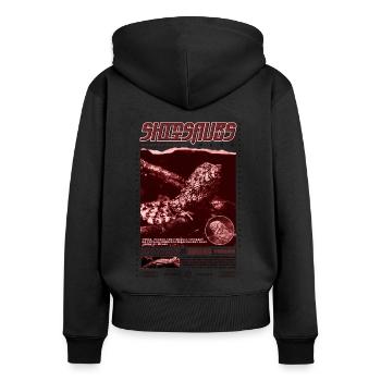 Crocodile chinois lézard Shinisaurus crocodilurus - Sweat à capuche zippé Premium bio Femme - noir - Dos - Julia (174cm)