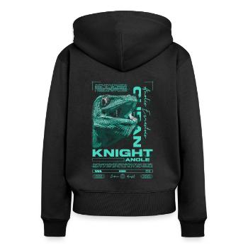 Cuban Knight Anole Reptile Keeper Lizard - Women's Premium Organic Zip Hoodie - black - Back - Julia (174cm)