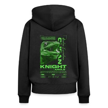 Cuban Knight Anole Reptile Keeper Lizard - Women's Premium Organic Zip Hoodie - black - Back - Julia (174cm)