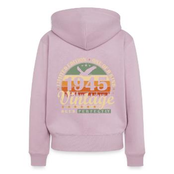 Geboren 1945 Vintage Geburtstag Geschenk - Frauen Premium Bio Zip Hoodie - Altrosa - Hinten - Julia (174cm)