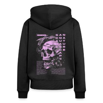 Aquascaping Moderner tropischer Fischhalter Aquarianer - Frauen Premium Bio Zip Hoodie - Schwarz - Hinten - Julia (174cm)