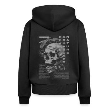 Aquascaping Moderner tropischer Fischhalter Aquarianer - Frauen Premium Bio Zip Hoodie - Schwarz - Hinten - Julia (174cm)