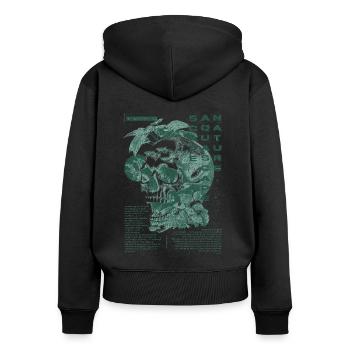 Aquascaping Moderner tropischer Fischhalter Aquarianer - Frauen Premium Bio Zip Hoodie - Schwarz - Hinten - Julia (174cm)