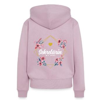 Sekretärin mit Herz - Frauen Premium Bio Zip Hoodie - Altrosa - Hinten - Julia (174cm)