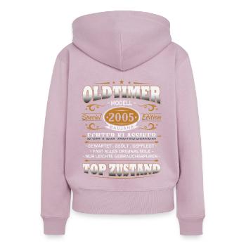 Oldtimer Baujahr 2005 Jahrgang Geburtstag Geschenk - Frauen Premium Bio Zip Hoodie - Altrosa - Hinten - Julia (174cm)