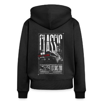 Je ne suis pas vieux Je suis Voiture classique vintage Né en 2010 - Sweat à capuche zippé Premium bio Femme - noir - Dos - Julia (174cm)