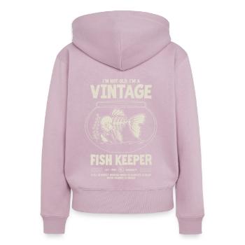 Vintage Fish Keeper Tropischer Fisch Geburtstag 1983 - Frauen Premium Bio Zip Hoodie - Altrosa - Hinten - Julia (174cm)