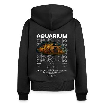 Oscar Fish Monster Fish Keeper Streetwear - Women's Premium Organic Zip Hoodie - black - Back - Julia (174cm)