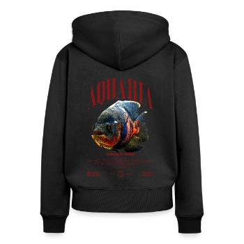 Oscar Fish Water Change Monster Fish - Women's Premium Organic Zip Hoodie - black - Back - Julia (174cm)
