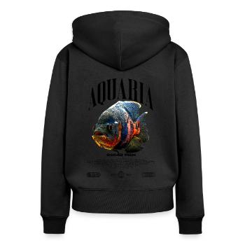 Oscar Fish Water Change Monster Fish - Women's Premium Organic Zip Hoodie - black - Back - Julia (174cm)