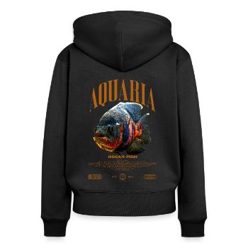 Oscar Fish Water Change Monster Fish - Women's Premium Organic Zip Hoodie - black - Back - Julia (174cm)