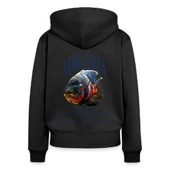 Oscar Fish Water Change Monster Fish - Women's Premium Organic Zip Hoodie - black - Back - Julia (174cm)