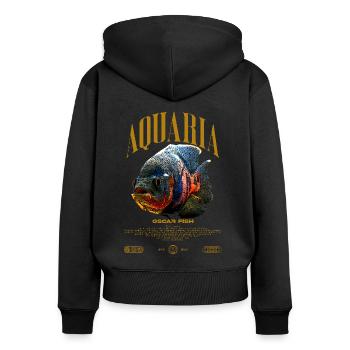 Oscar Fish Water Change Monster Fish - Women's Premium Organic Zip Hoodie - black - Back - Julia (174cm)