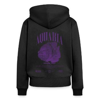 Oscar Fish Water Change Monster Fish - Women's Premium Organic Zip Hoodie - black - Back - Julia (174cm)