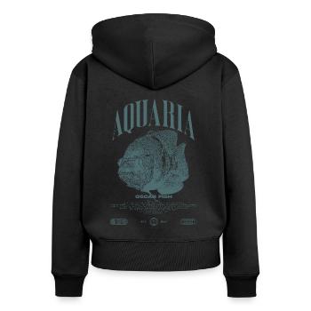 Oscar Fish Water Change Monster Fish - Women's Premium Organic Zip Hoodie - black - Back - Julia (174cm)