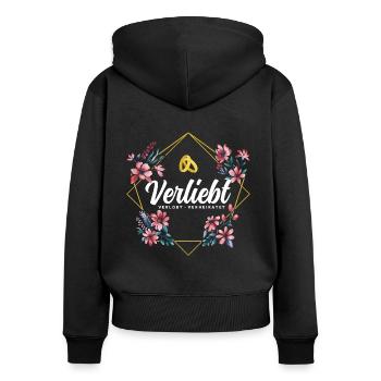 Verliebt Verlobt Verheiratet - Frauen Premium Bio Zip Hoodie - Schwarz - Hinten - Julia (174cm)
