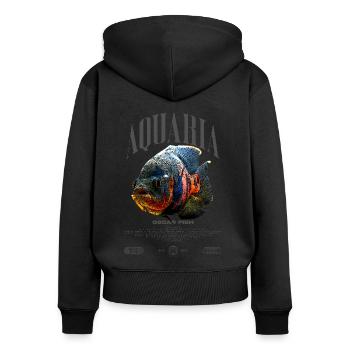 Oscar Fish Water Change Monster Fish - Women's Premium Organic Zip Hoodie - black - Back - Julia (174cm)