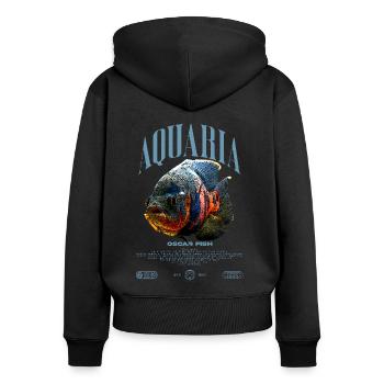 Oscar Fish Water Change Monster Fish - Women's Premium Organic Zip Hoodie - black - Back - Julia (174cm)