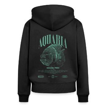 Oscar Fish Changement d'eau Poisson monstre - Sweat à capuche zippé Premium bio Femme - noir - Dos - Julia (174cm)
