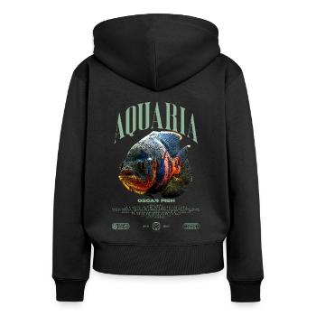 Oscar Fish Changement d'eau Poisson monstre - Sweat à capuche zippé Premium bio Femme - noir - Dos - Julia (174cm)