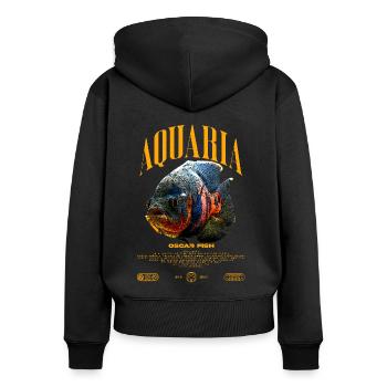 Oscar Fish Changement d'eau Poisson monstre - Sweat à capuche zippé Premium bio Femme - noir - Dos - Julia (174cm)
