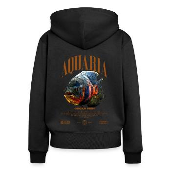 Oscar Fish Changement d'eau Poisson monstre - Sweat à capuche zippé Premium bio Femme - noir - Dos - Julia (174cm)