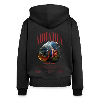 Oscar Fish Changement d'eau Poisson monstre - Sweat à capuche zippé Premium bio Femme - noir - Dos - Julia (174cm)