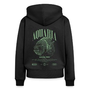 Oscar Fish Water Change Monster Fish - Women's Premium Organic Zip Hoodie - black - Back - Julia (174cm)