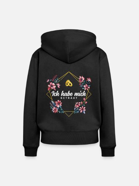Ich habe mich getraut - Frauen Premium Bio Zip Hoodie - Schwarz