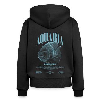 Oscar Fish Water Change Monster Fish - Women's Premium Organic Zip Hoodie - black - Back - Julia (174cm)
