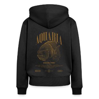 Oscar Fish Water Change Monster Fish - Women's Premium Organic Zip Hoodie - black - Back - Julia (174cm)