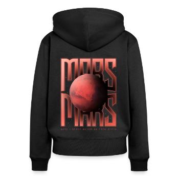 Mars Planète Extra-Atmosphérique Du Système Solaire - Sweat à capuche zippé Premium bio Femme - noir - Dos - Julia (174cm)