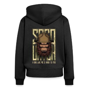 Un papa comme moi est difficile à trouver Bigfoot Sasquatch - Sweat à capuche zippé Premium bio Femme - noir - Dos - Julia (174cm)
