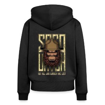 Funny Bigfoot Sasquatch - Women's Premium Organic Zip Hoodie - black - Back - Julia (174cm)