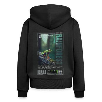 Oeil Rouge Rainette Forêt Tropicale Amphibien - Sweat à capuche zippé Premium bio Femme - noir - Dos - Julia (174cm)
